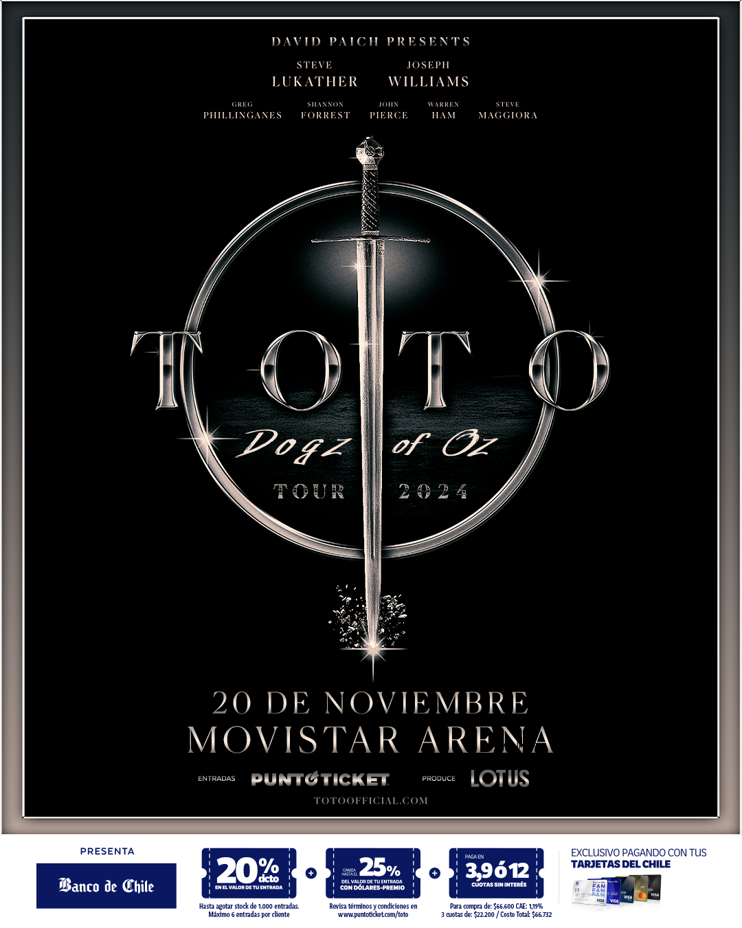 Con todos sus clásicos: Toto regresa a Chile